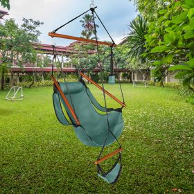 Oxford Cloth Hardwood With Cup Holder Wooden Stick Perforated Green Courtyard Oxford Cloth Hanging Chair