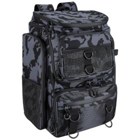42L 11Gal Fishing Backpack Large Capacity Fishing Tackle Storage Bag With Rod Holders 16 Pocket Water-Resistant With Divider Adjustable Padded St (Option: Camouflage)