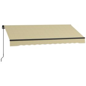 8' x 6.5' Retractable Awning, 280gsm UV Resistant Sunshade Shelter for Deck, Balcony, Yard, Beige (Option: Beige-1470x305x160 mm)