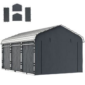 Carport Replacement Sidewall Panel for 12' x 20' Carports, UPF50+ Waterproof Replacement Side Wall Cover, Dark Gray (Option: Dark Gray-480x420x225 mm)