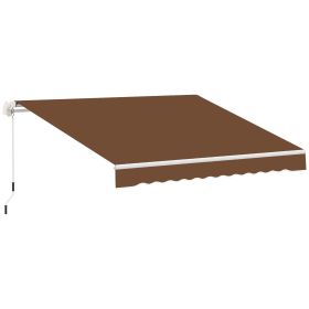 10' x 8' Manual Retractable Sun Shade Patio Awning - Coffee Brown (Option: Coffee-1685x220x180 mm)