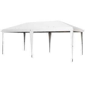 10' x 19.2' Outdoor Gazebo Pop Up Canopy Party Tent with Carrying Bag, White (Option: White-1190x360x230 mm)