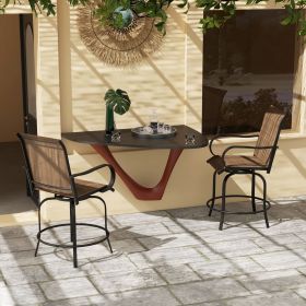 Outdoor Bar Stools Set of 2 (Option: Brown-685x660x270 mm)