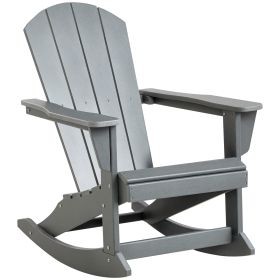 Outdoor Rocking Chair, HDPE Adirondack Porch Rocker Chair for Garden, Patio, Light Gray (Option: Light Grey-560x150x920 mm)