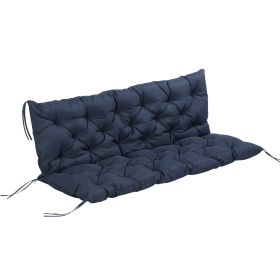59" x 38" Tufted Bench Cushion for Outdoor Furniture, 3-Seater Replacement for Swing Chair, Patio Sofa/Couch, Dark Blue (Option: Blue-355x260x550 mm)