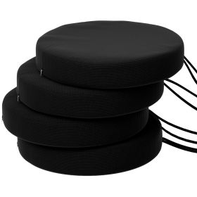 Patio Chair Cushions Set of 4 Round Seat Cushions for Dining Bistro Chairs Machine Washable, 15" x 15" x 3", Black (Option: Black-390x390x320 mm)