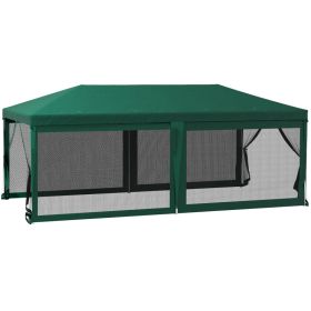 10' x 20' Party Tent, Outdoor Wedding Canopy & Gazebo Shade Shelter with 6 Removable Sidewalls for Event, BBQ, Green (Option: Green-1150x280x210 mm)