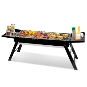 1Pc Foldable Charcoal BBQ Grill Stainless Steel Grill Net Easy Setup Portable Tabletop Barbecue Grill For Camping Picnic Outdoor Party Yard Fedex (Option: Upgrade)