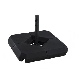 Umbrella Stand Fitting 2" Poles and Steel Base with 4 Fillable Plastic Weights, 4 Gal. Capacity Each - Black (Option: Black-830x265x510 mm)