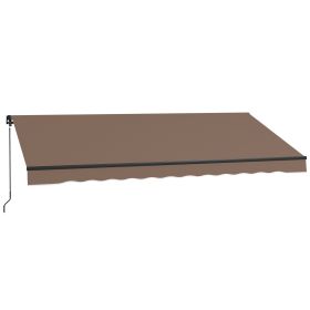 13' x 10' Retractable Awning, 280gsm UV Resistant Sunshade Shelter for Deck, Balcony, Yard, Coffee (Option: Coffee-1765x310x195 mm)
