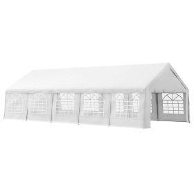 32x16 Outdoor Canopy Tent Heavy Duty Carport Tent with Cathedral Window Design for Party & Wedding, Removable Sidewalls, White (Option: White-1500x370x220 mm)