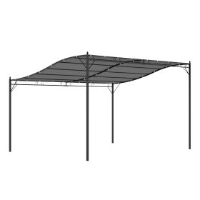 10' x 13' Outdoor Pergola Gazebo, Steel Patio Canopy with Weather-Resistant Fabric and Drainage Holes, Gray (Option: Gray-2250x360x150 mm)