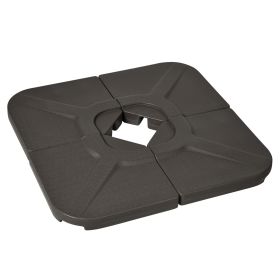 4-Piece 175lb Cantilever Patio Umbrella Base Weights for Offset Hanging Umbrella, HDPE Water or Sand Filled Umbrella Weights for Cross Base Stan (Option: Brown-570x310x520 mm)