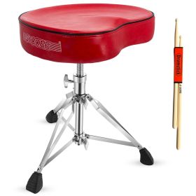 5Core Drum Throne Padded Guitar Stool Saddle Drummer Seat for Adults & Kids (SKU: DS CH RED SDL HD)
