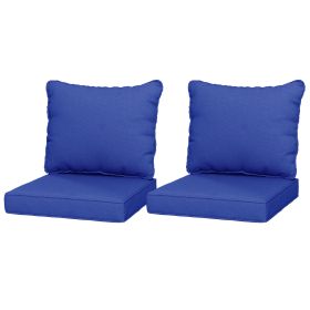 4 Patio Chair Cushions with Seat & Backrest, Fade Resistant Seat Replacement Cushion Set, Navy Blue (Option: Blue-630x310x300 mm)
