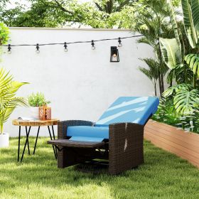 Outdoor Swivel Recliner Chair (Option: Sky Blue-760x680x565 mm)