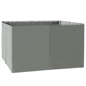 9.84' x 11.8' Gazebo Sidewall Set with Hooks/C-Rings, Gray (Option: Dark Gray-500x100x400 mm)