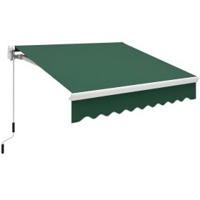 8' x 6.6' Patio Retractable Awning, Manual Exterior Sun Shade Deck Window Cover, Green (Option: Green-1360x280x190 mm)