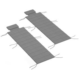 Foldable Chaise Lounge Cushion Set of 2, Outdoor Lounge Chair Cushion Set, UPF50+ 230gsm Olefin, 80" x 26" Charcoal Gray (Option: Charcoal Gray-690x360x370 mm)